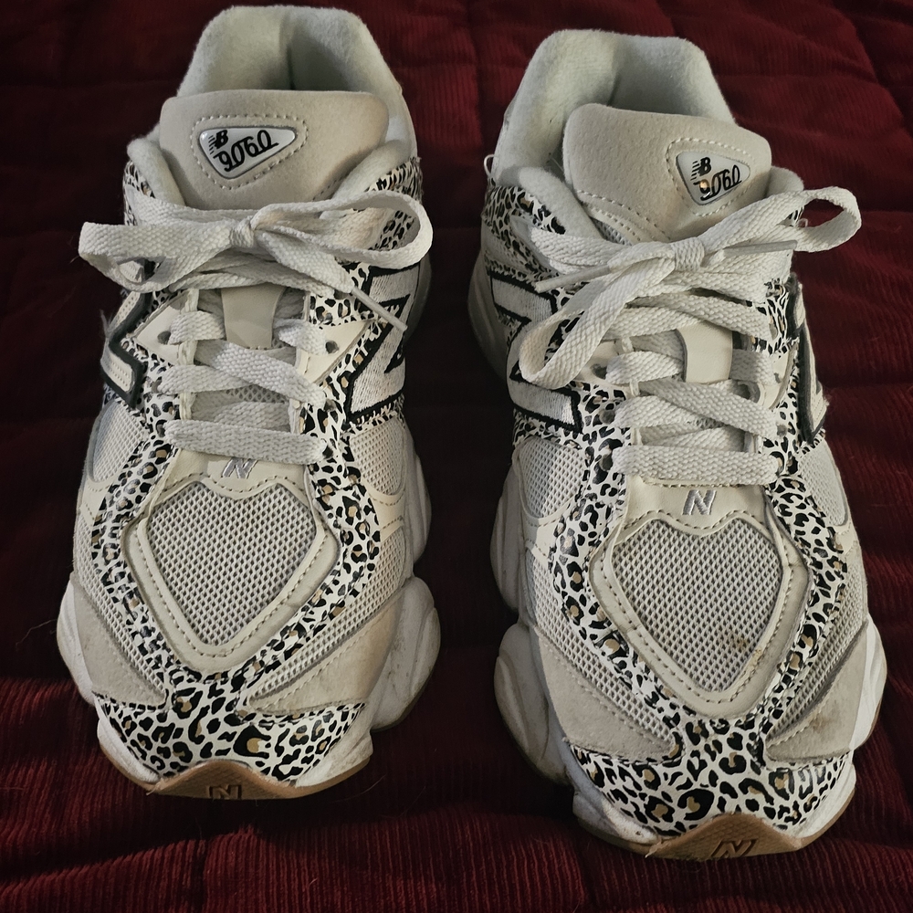 Chunky, 9060New Balance White and Black Patterned Women's Sneakers